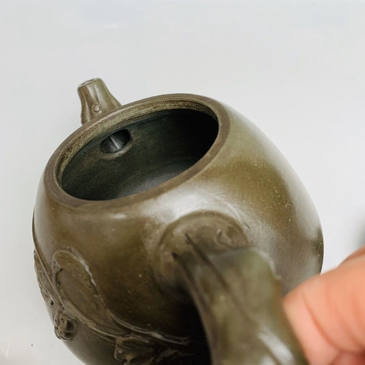 Vintage Chinese Yixing Purple Clay Teapot Zisha Ceremony Carving Collectible Art