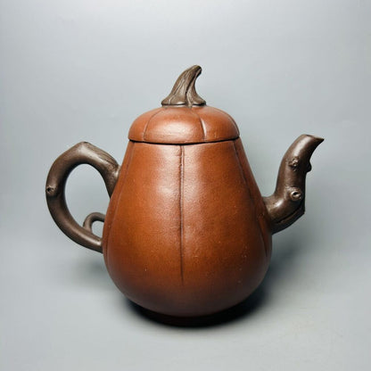 Vintage Chinese Yixing Purple Clay Teapot Zisha Ceremony Ceramic Pumpkin Teaware