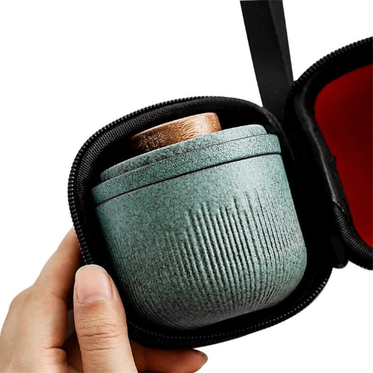 Ceramic Travel Tea Set with Travel Case