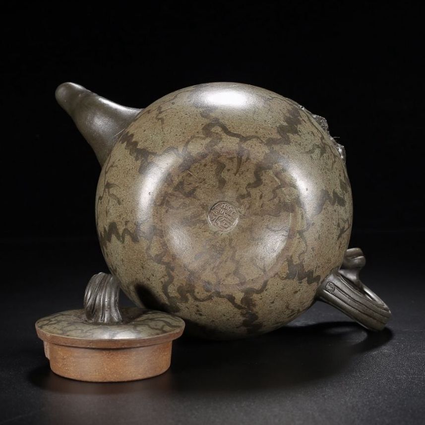 Vintage Chinese Yixing Purple Clay Teapot Zisha Ceremony Watermelon Teaware Rare