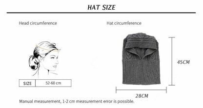 Knitted Hat Casual Warm Hood Snood Thick Neck Collar Neck Face Protect