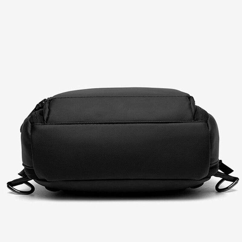 Men's Sling Backpack Oxford cloth Waterproof Crossbody Bag Black Daypack USBport