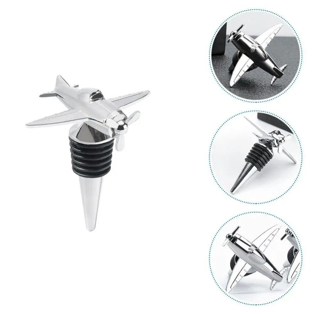 Wine Bottle Stoppers Zinc Alloy Silicone Airplane Shaped Vacuum Sealer Beer Cork