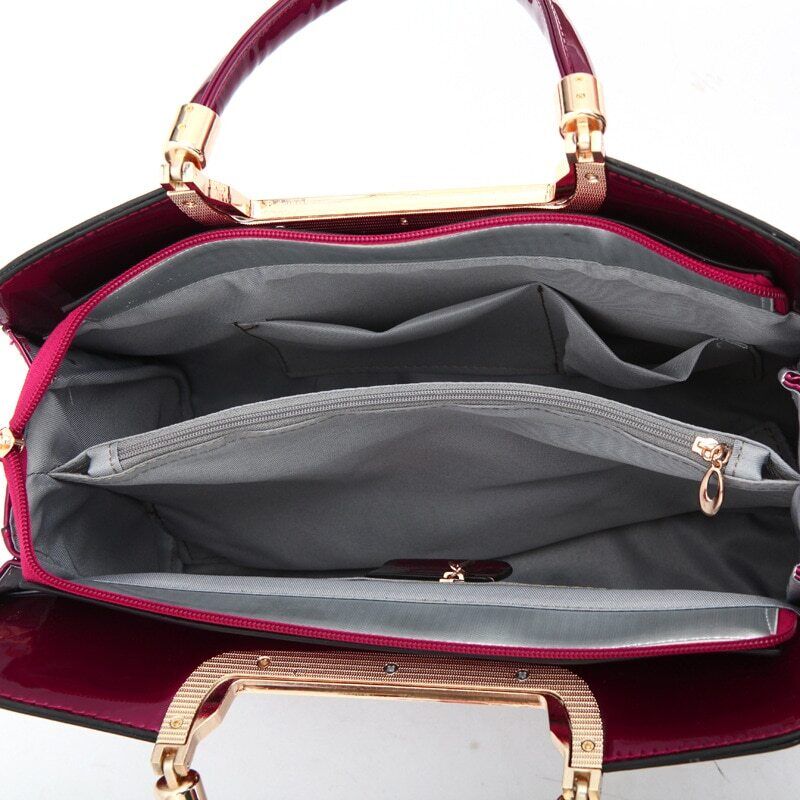 Leather Tote Bag Simple Stone Pattern Women's Handbag