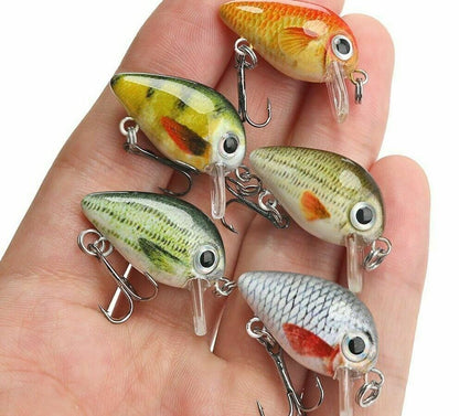 5Pcs/Lot 1.8g 3cm Mini Wobblers/Crankbait Fishing Lures Set Artificial Hard Bait