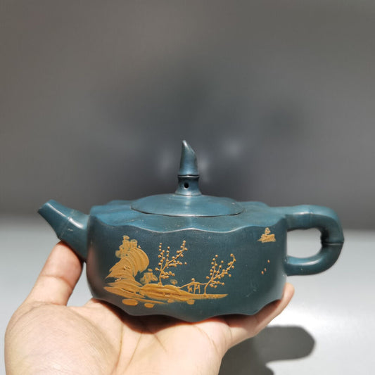 Chinese Yixing Zisha Clay Handmade Exquisite Teapot（顶天立地壶 底款：顾景舟）