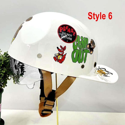Motorcycle Duck Helmet Retro Helmets Baseball Cap Half Colorful Men Head Safety