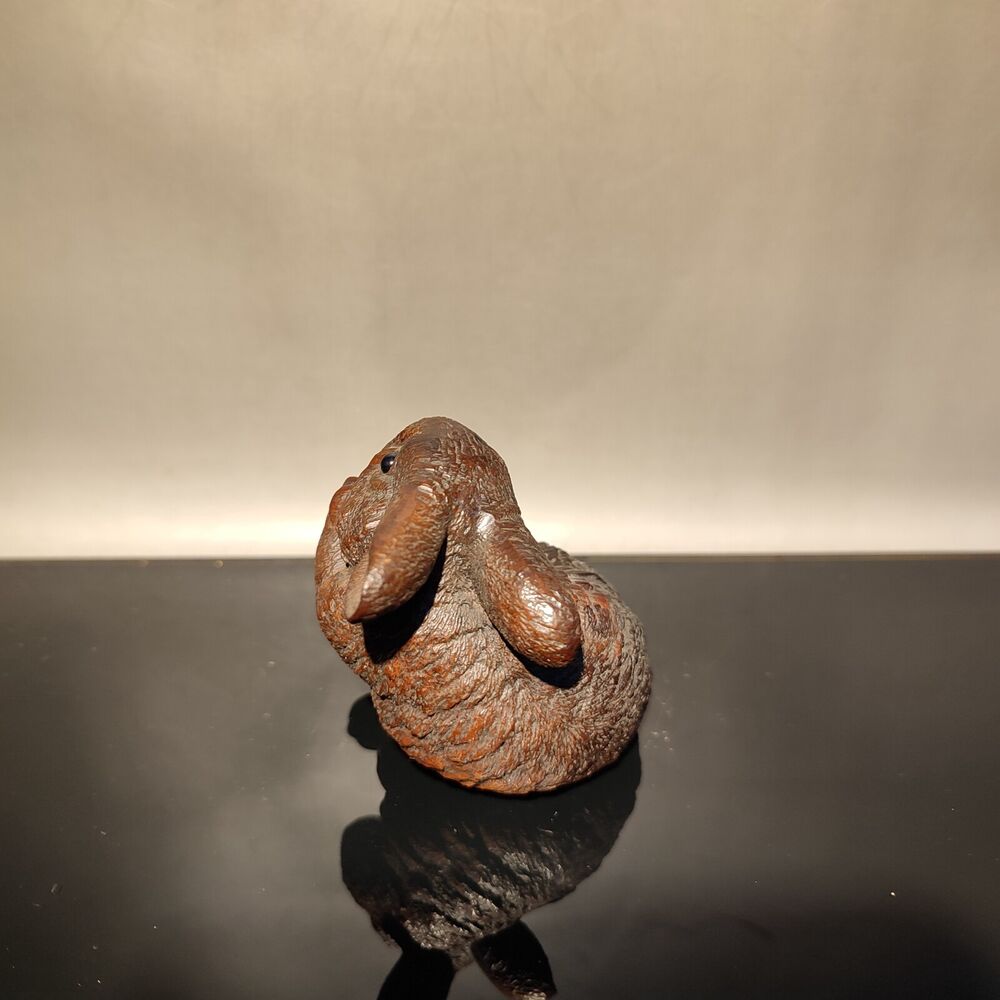 vintage Chinese Carved Rabbit sculpture Statue wood Christmas Wooden gift child