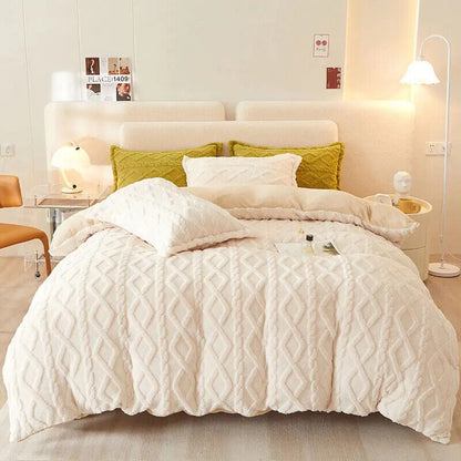 Soft Duvet Cover Plush King Size Winter Quilt Double Bed Bedding Set