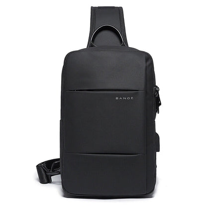 Fashion Men's Sling Backpack Oxford cloth Waterproof Crossbody Bag With USB Port