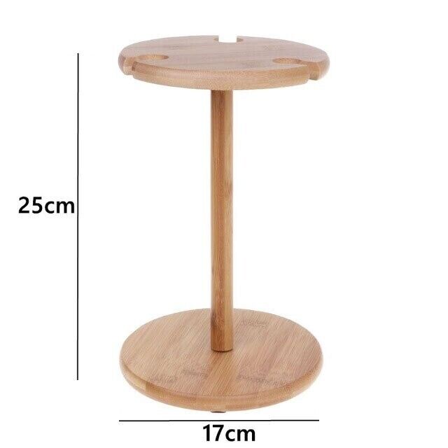 Wine Glass Holder Drying Rack Storage Shelf Home Bottle Display 24.5x25cm Bamboo