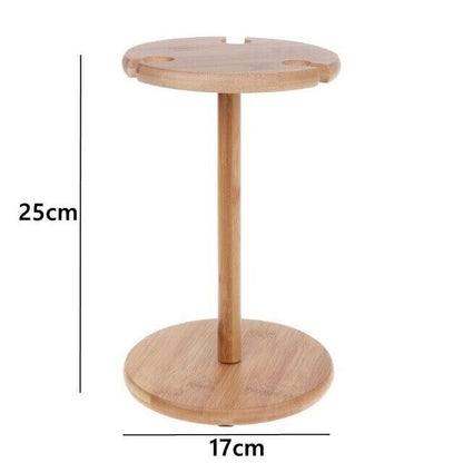 Wine Glass Holder Drying Rack Storage Shelf Home Bottle Display 24.5x25cm Bamboo