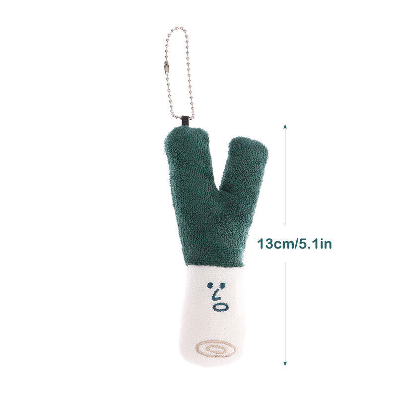 Green Onion Plush Toy Vegetable Pendant Stuffed Doll Keychain Bag Key Ring Decor