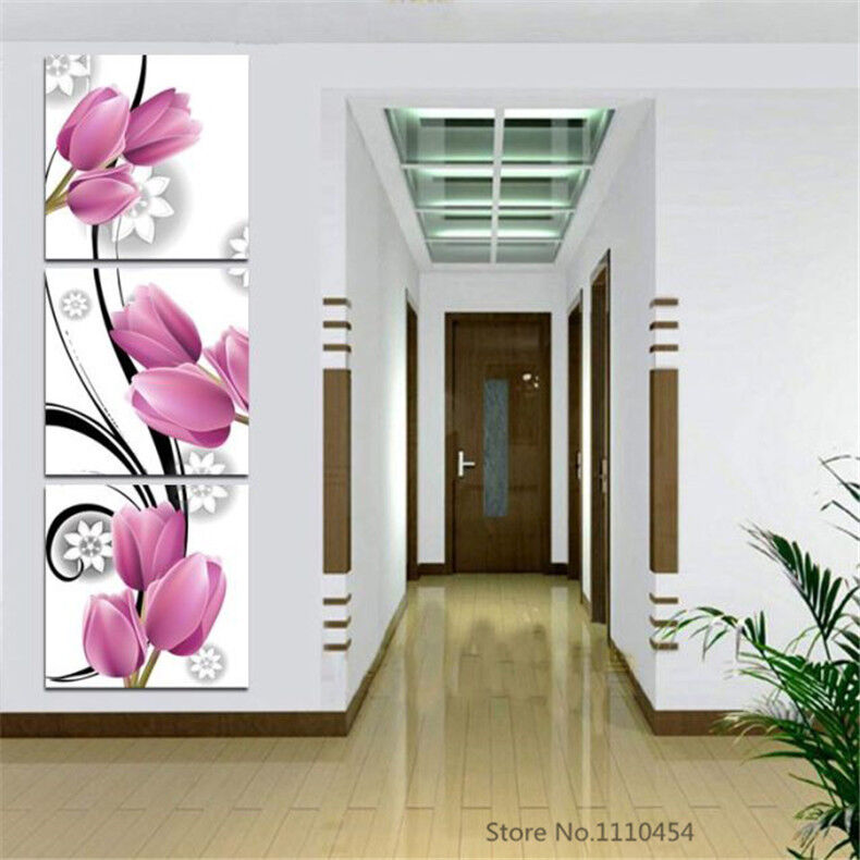 DIY 5D Flower Triptych Rhinestones Pictures Diamond Painting Hand Diamond Mosaic
