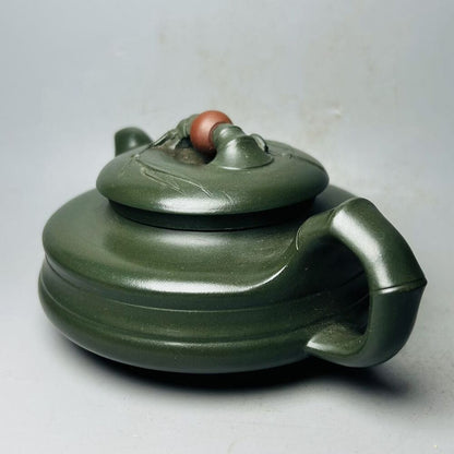 Vintage Chinese Yixing Purple Clay Teapot Zisha Ceremony Bamboo Tea Set Collect