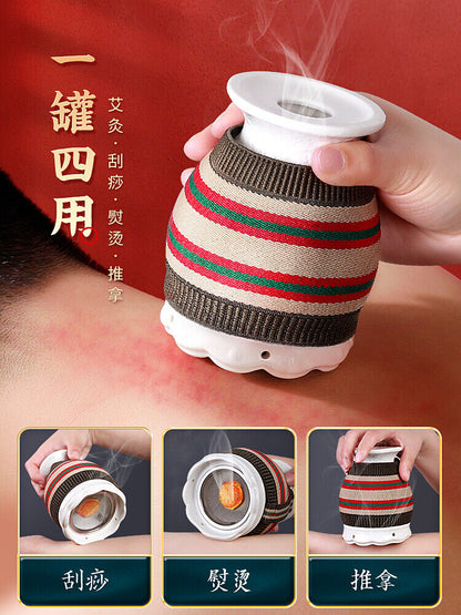 11.5cm Ceramic Lotus Moxibustion Pot Wormwood Gua Sha Massage Tool Moxa Box 艾灸