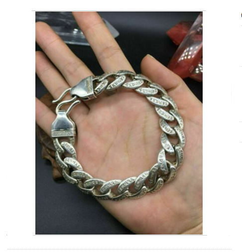 Asian old miao silver hand cast cool statue bracelet jewel gift