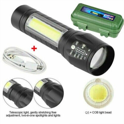 3 Linternas Alta Potencia Batería Poderoso Linterna Camp Recargable LED Tactica