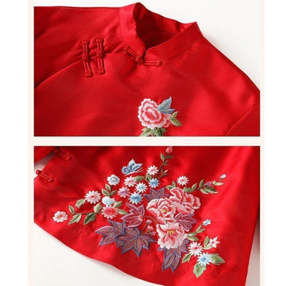 Tang Suit Coat Embroidery Chinese Tops Women Blouse Loose Female Shirt