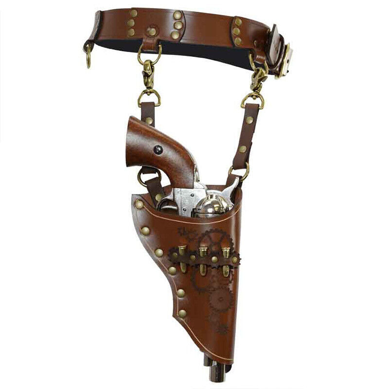 Medieval PU Leather Steampunk Belt Alchemy Potion Bottle Holder Larp Costume