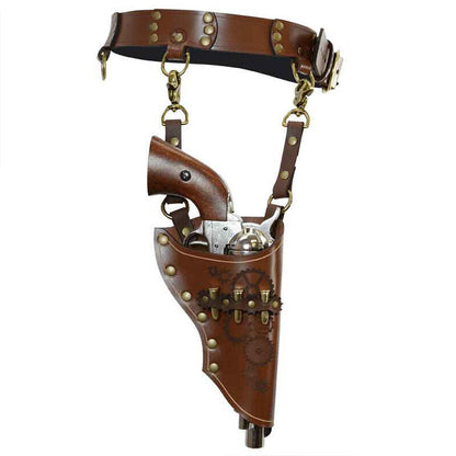 Medieval PU Leather Steampunk Belt Alchemy Potion Bottle Holder Larp Costume
