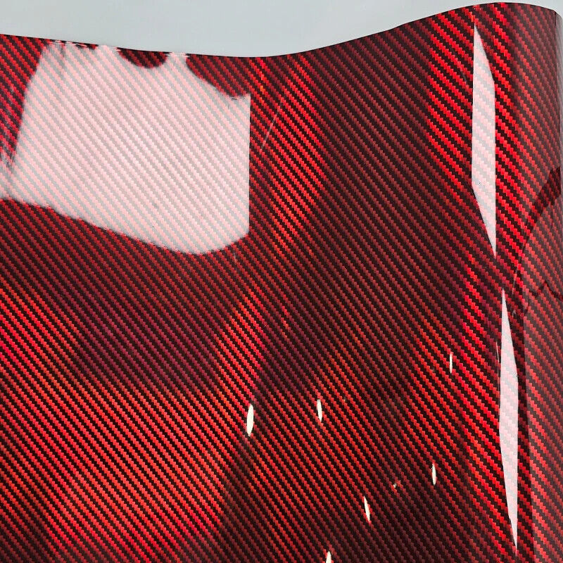 Car Stickers Glossy Laser Rainbow Carbon Fiber Red Motorcycle Wraps Vinyl Decals
