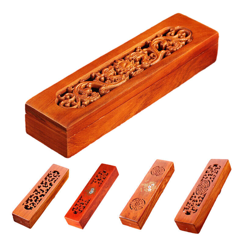 Wooden Stick Incense Burner Hollowed Box Holder Case for Yoga Spa Tea Ceremony
