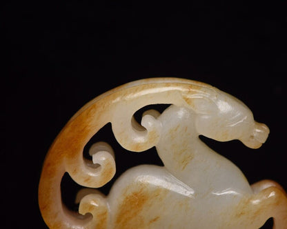 Collection Chinese Hetian Jade Carving Deer Statue Exquisite Figurines Art Work