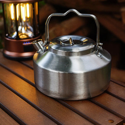 1pcs Stainless Steel Kettle Teapot Outdoor Hiking Camping Picnic Kettle Portable
