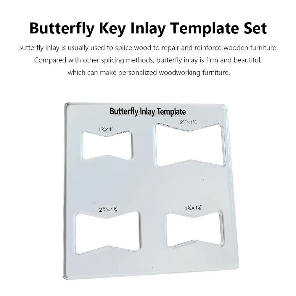 Router Slotting Auxiliary Tools 3Pcs Acrylic Bow Tie Wood Cutting Template 6x6in