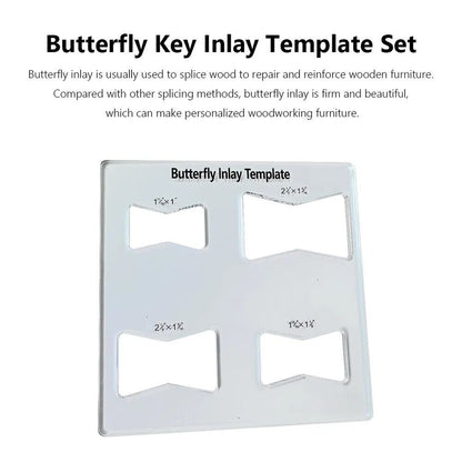 Router Slotting Auxiliary Tools 3Pcs Acrylic Bow Tie Wood Cutting Template 6x6in