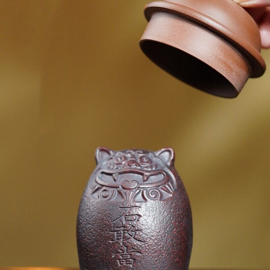 handmade tea pet holder for lid of tea pot lion statue mascot yixing zisha rack