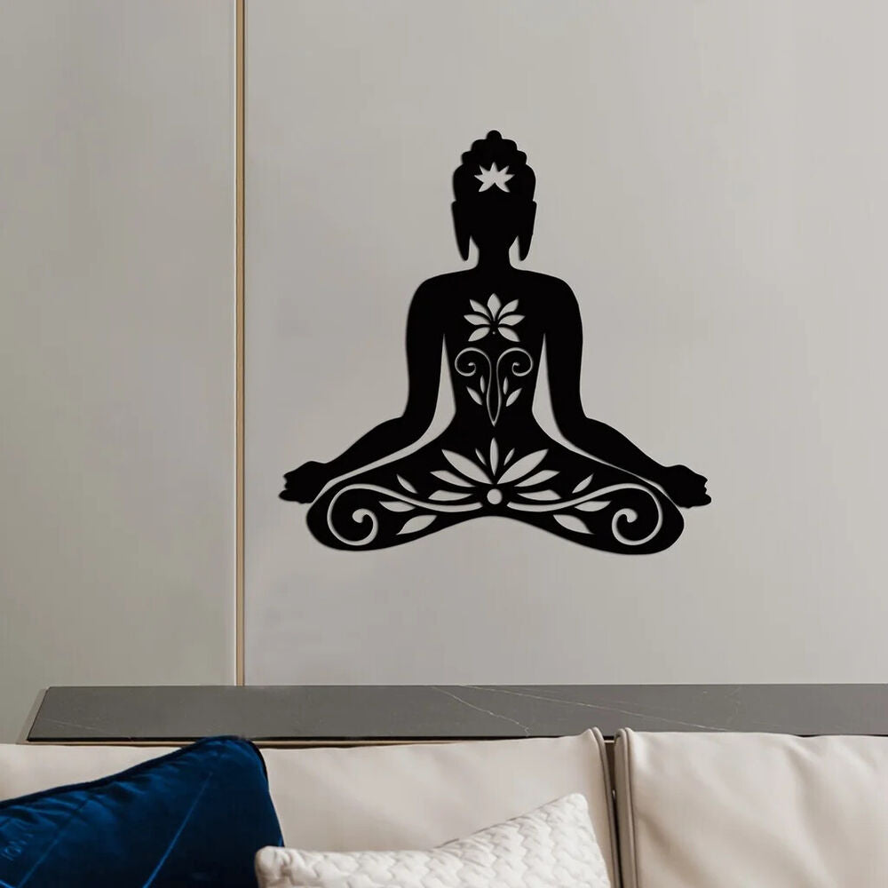 1pc Buddhism Theme Decor Wall Art Decorations, Indoor Black Classic Room Decor