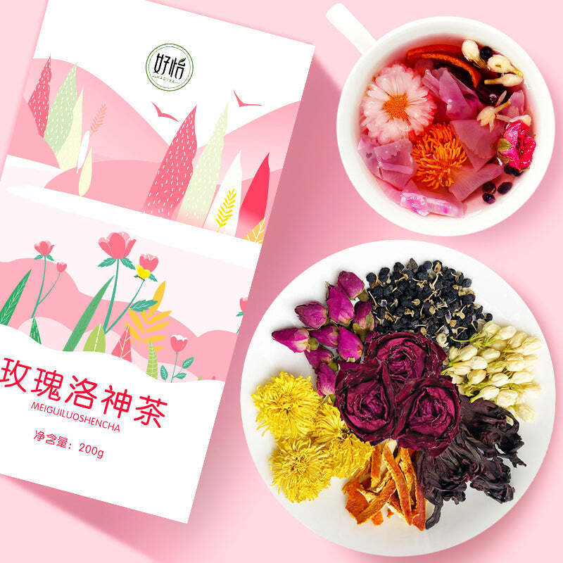 100g Rose Roselle Tea Herbs Flower Tea Black Gouqi Dried Tangerine Chrysanthemum
