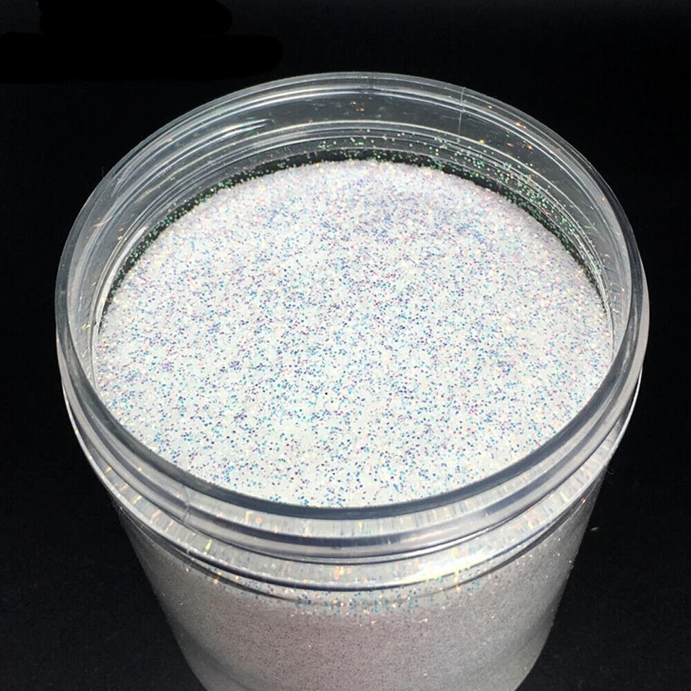 Nail Art Decor 1 Bottle AB White Sequins Glitters Holographic Flakes 0.2 0.4 1mm