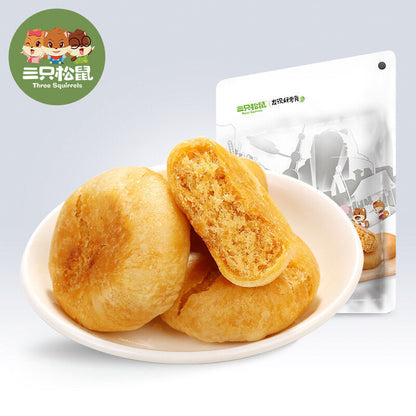 Leisure Food Pastry soft bread meat floss cake from China Snacks 三只松鼠_黄金肉松饼 456g