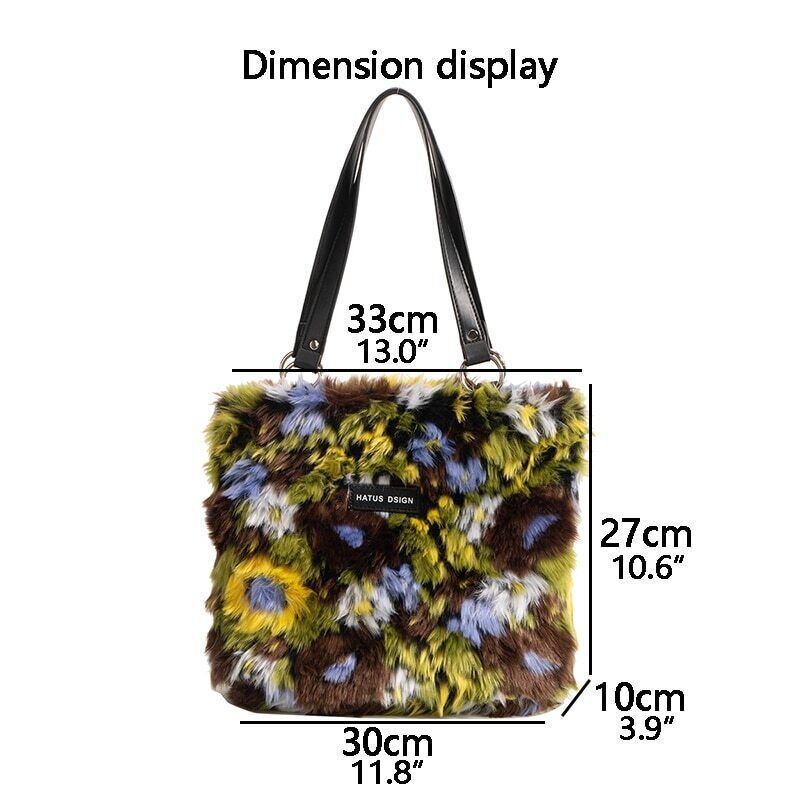 Bag Women Handbags Winter Shoulder Bags Floral Printing Large Capacity Tote Bag