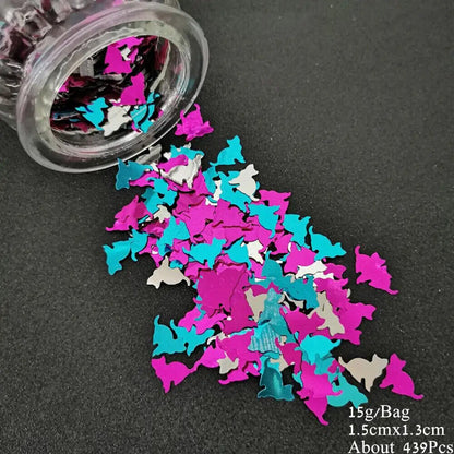 Animal Theme Confetti 15g Cat Dog Spider Bat Sequins DIY Party Table Decorations