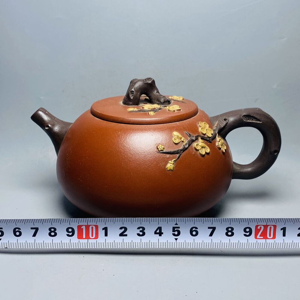 Vintage Chinese Yixing Purple Clay Teapot Zisha Ceremony Plum Blossom Tea Set