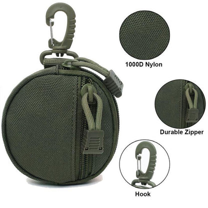 Outdoor Coins Purse Keychain Bag Pouch Tactical Round Wallet Portable Mini Bag