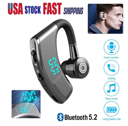 Wireless Bluetooth 5.2 Earpiece Driving Trucker Headset Earbuds Noise Cancelling