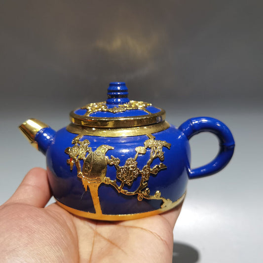 Chinese Yixing Zisha Clay Handmade Exquisite Teapot （描金珐琅彩壶 低款：张美)