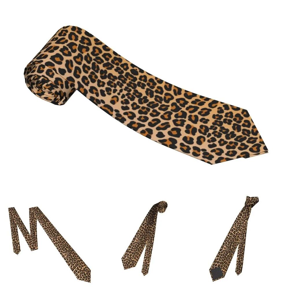 Men Women Neckties Polyester Slim Classic Fashion Animal Leopard Printed 145x8cm