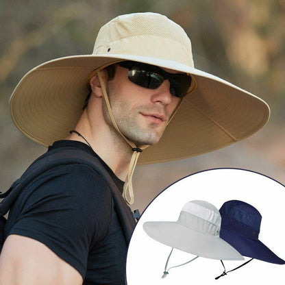 15CM Big Wide Hat Fisherman Solid Waterproof Sunshade Fishing Cap Sport Hiking