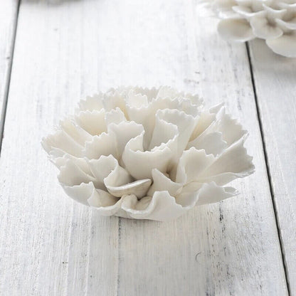 White Flower Wall Stickers Modern 3D Ceramic Decoration TV Background Art Murals