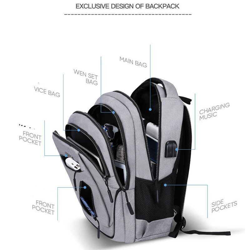 Men's Laptop 15.6 Inch Backpack Oxford School BagTravel Schoolbag Back Pack