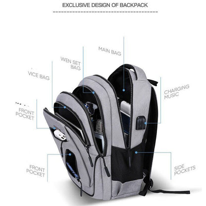Men's Laptop 15.6 Inch Backpack Oxford School BagTravel Schoolbag Back Pack