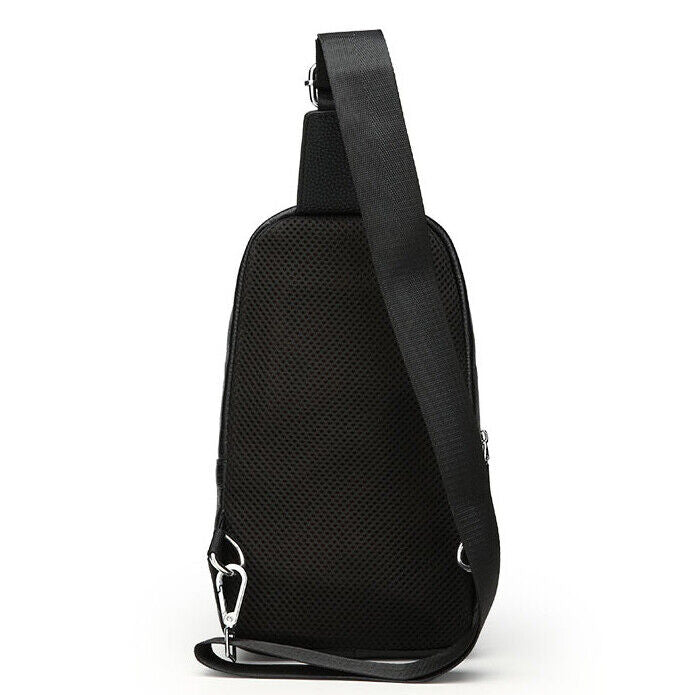 Men's Sling Backpack,100% Genuine Leather Chest bag Crossbody Bag Shoulder Bag