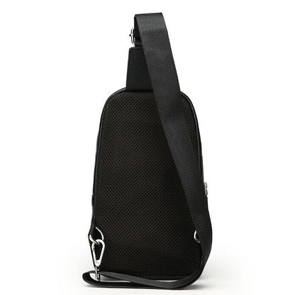 Men's Sling Backpack,100% Genuine Leather Chest bag Crossbody Bag Shoulder Bag