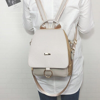 Backpack Shoulder Bag Women PU Leather Travel Bags College School Bag